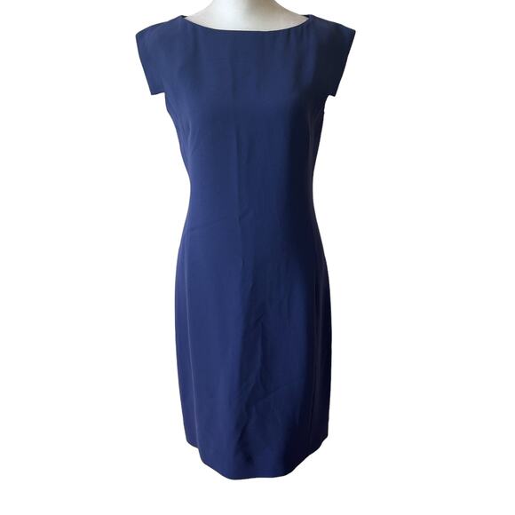MM Lafleur The Sarah 7.0 Dress French Blue Knee Length Sheath Womens Size 4 - Picture 1 of 6